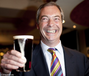 Nigel Farage enjoying his favorite beverage