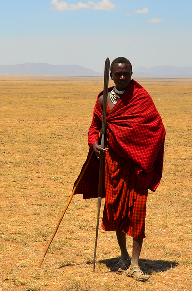 Masai herdsman in the Serengeti